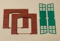 80505 Auhagen Brick walls with gates red (2pc)